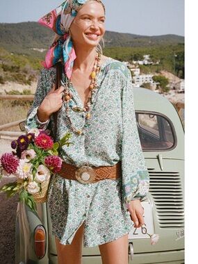 Spell sienna Tunic Dress in Jade XL